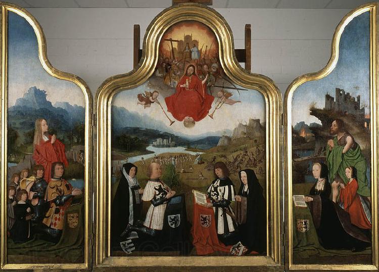 Jan Mostaert Triptych with the last judgment and donors Spain oil painting art